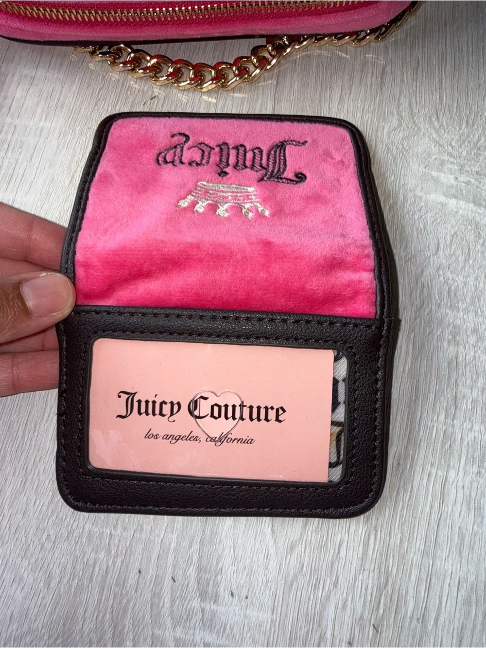 Juicy Couture Pink Velvet Crossbody Bag and Wallet set - Picture 4 of 7